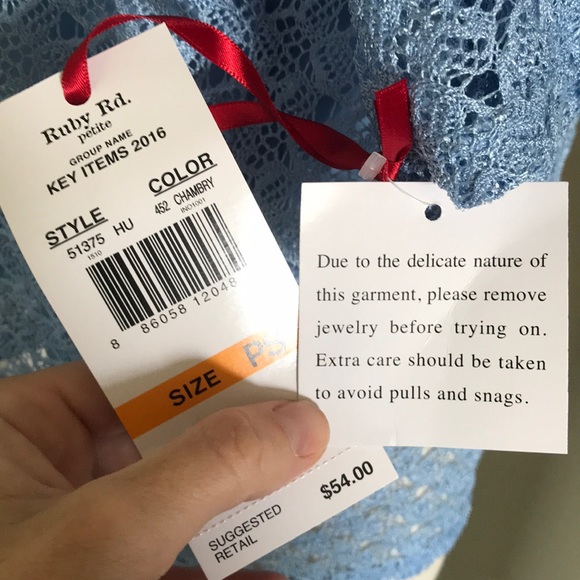 Ruby Rd. Petite blue top - Picture 8 of 8